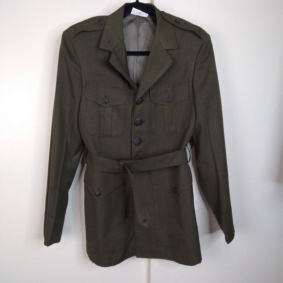 US Marine Corps Service Alpha USMC Jacket Coat Mens Size 37 R Green
